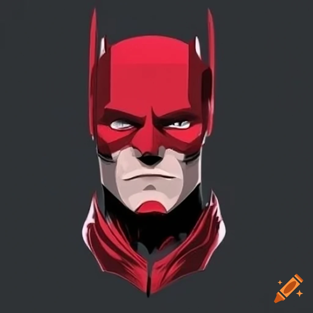 white Batman Daredevil fusion face art