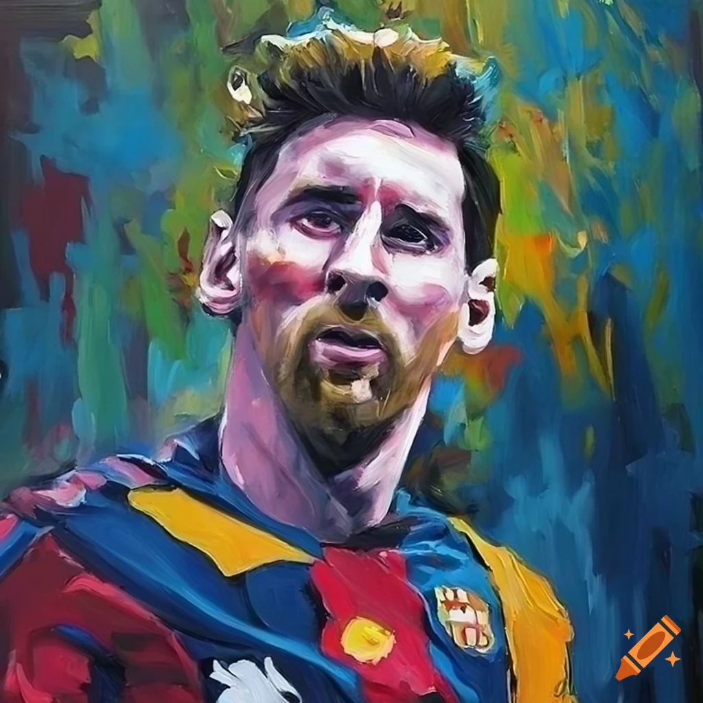 Oil painting of messi on Craiyon