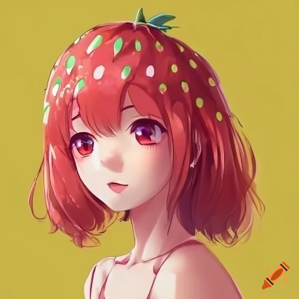 Strawberry Girl, red, pretty, dress, tie, bonito, sweet, anime, strawberries,  HD wallpaper | Peakpx