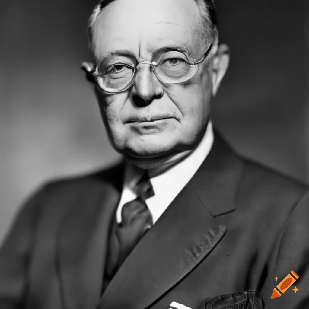 Black and white photo of politician albert f casey on craiyon