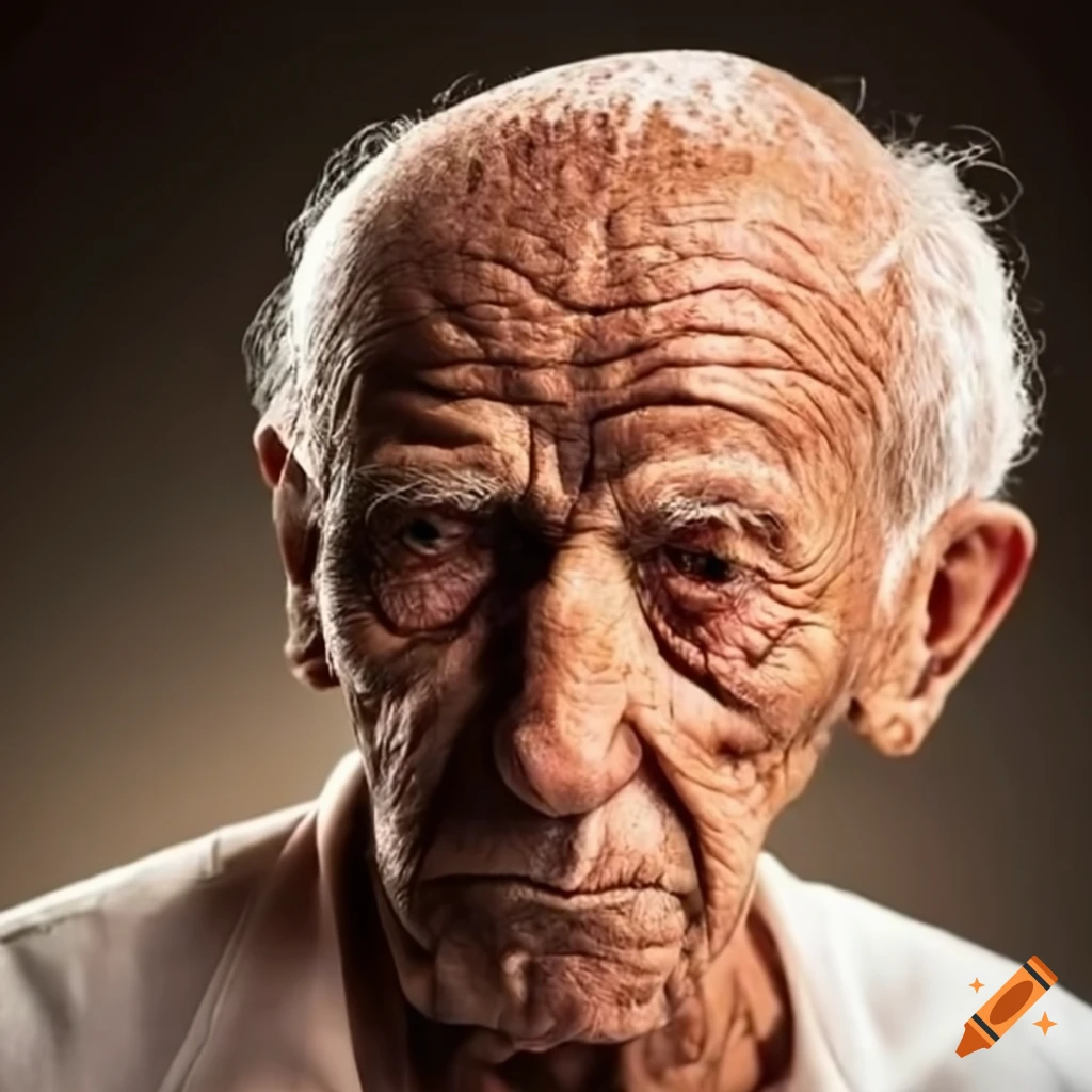 funny wrinkled old man face