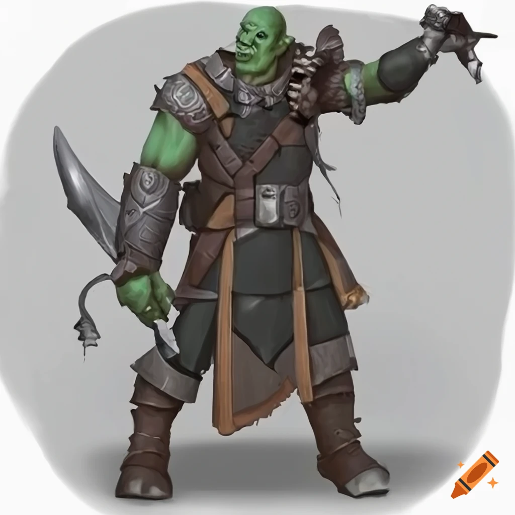 half-orc/half-human character from D&D