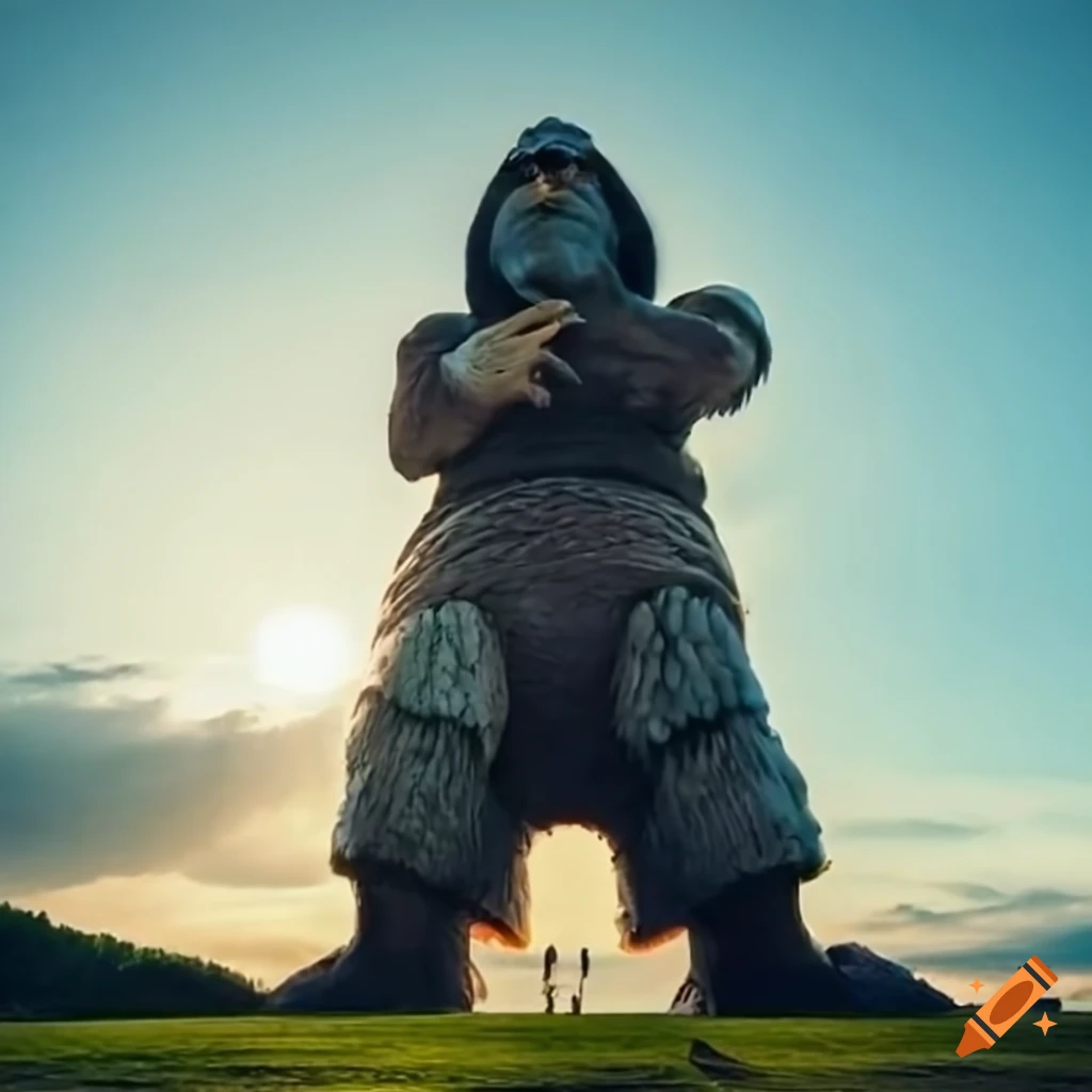 Illustration of gulliver in a land of giants on Craiyon