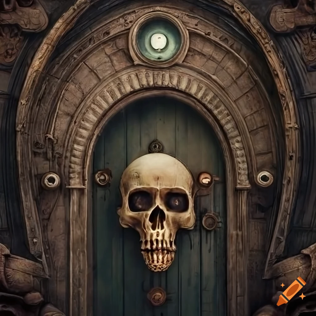 steampunk gothic door with all seeing eye of god