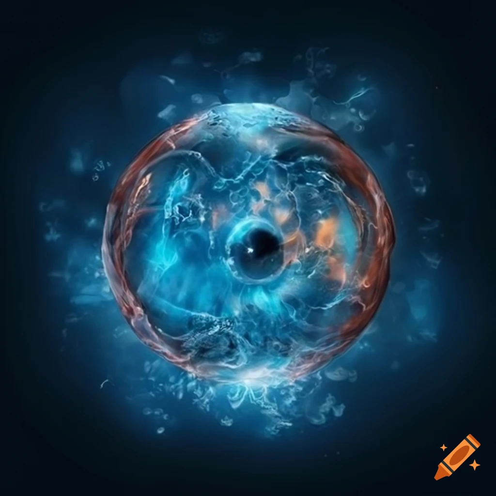 dark alchemy artwork with copper and blue elements
