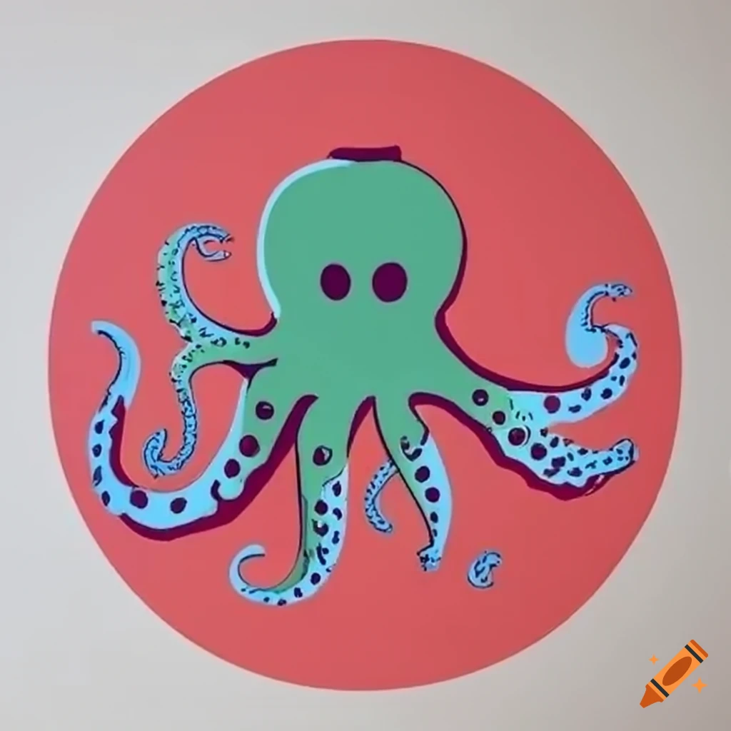 Octopus eating noodles logo
