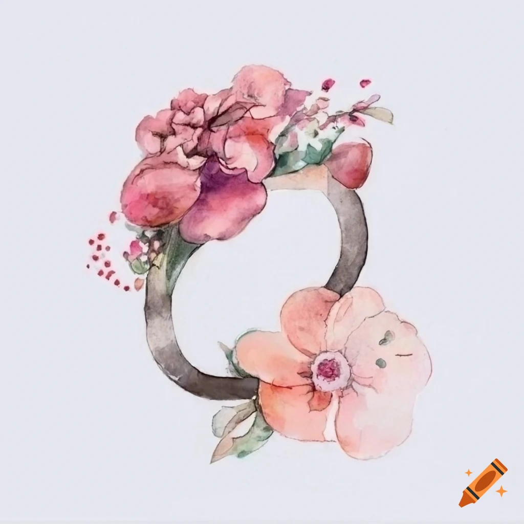 Watercolor floral wedding anniversary card on Craiyon