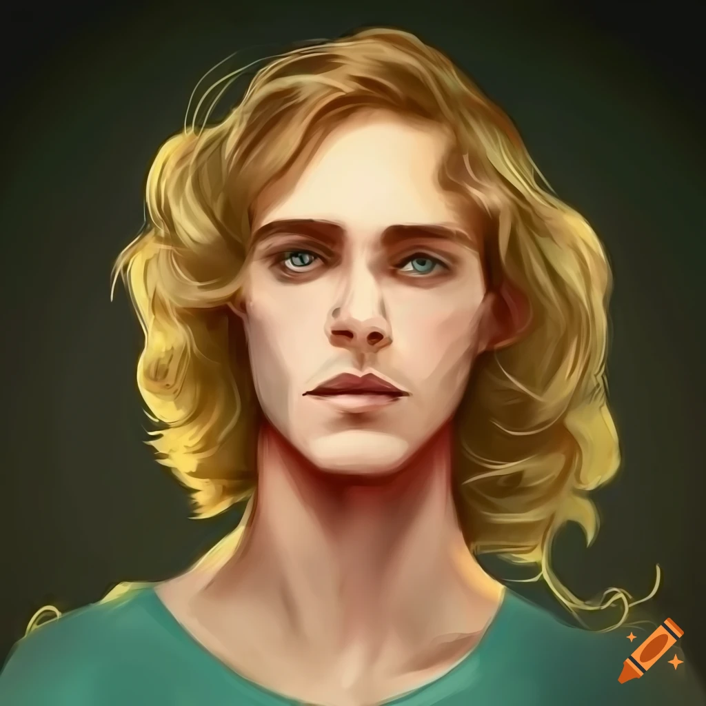 portrait-drawing-of-a-man-with-wild-blond-curls-and-green-eyes-on-craiyon