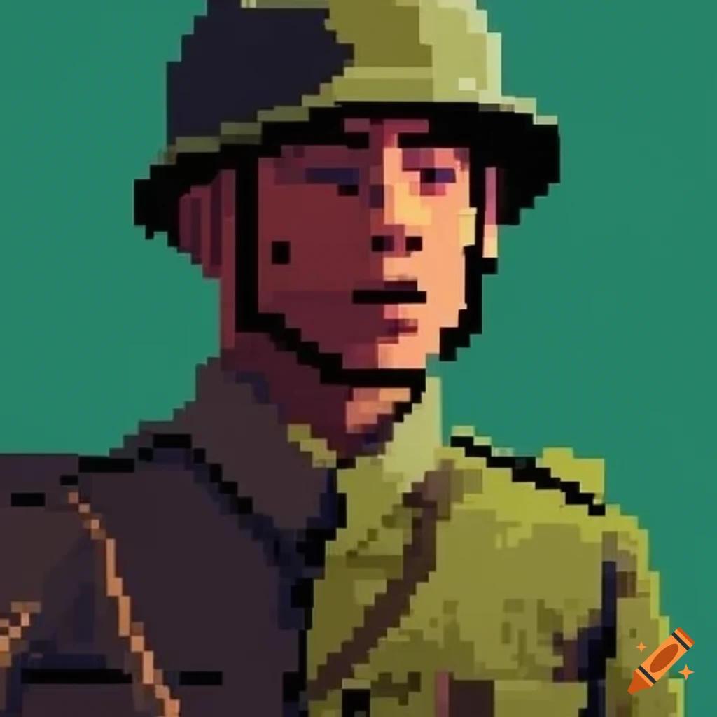 Pixel Art Of A World War 1 Soldier On Craiyon