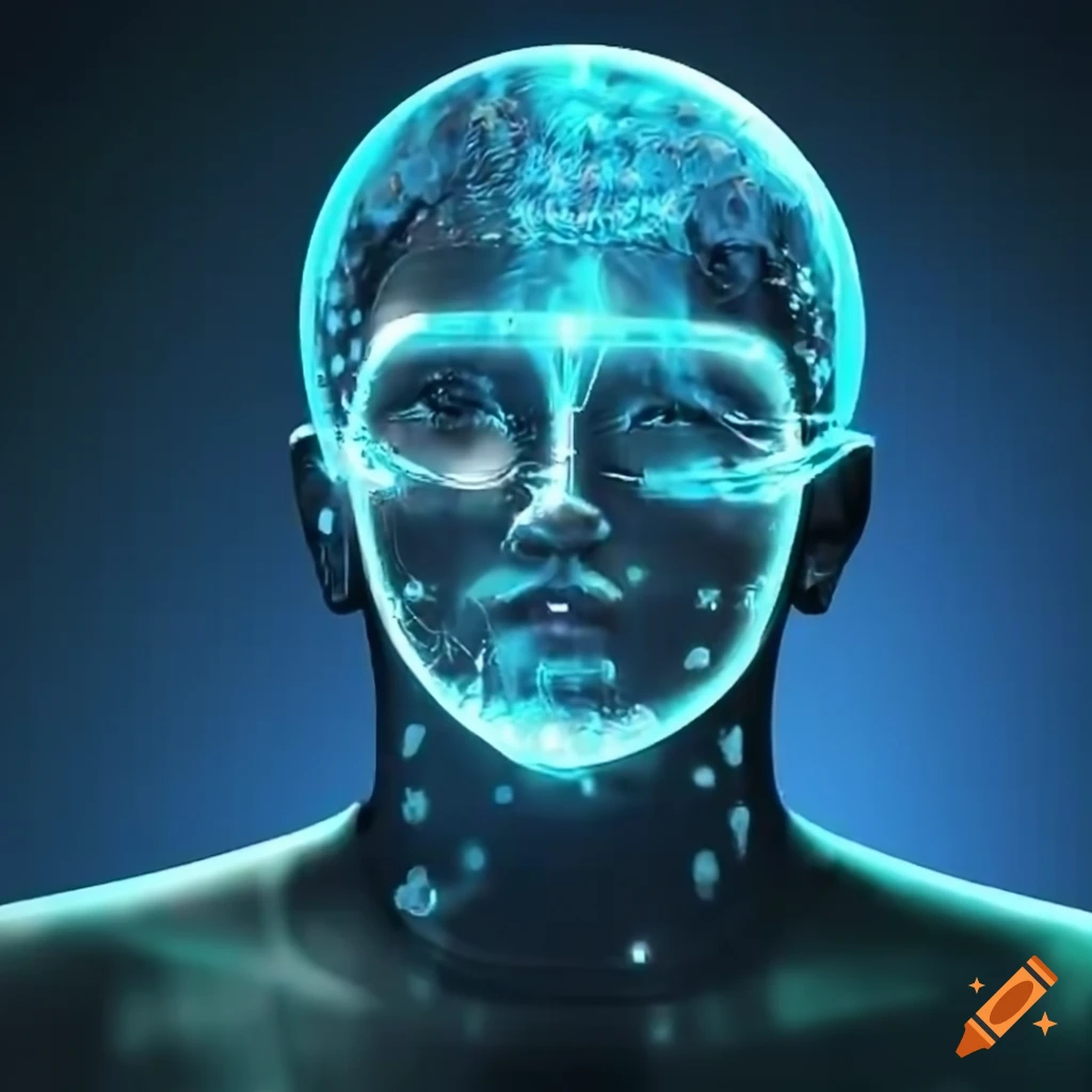 hologram face of an AI