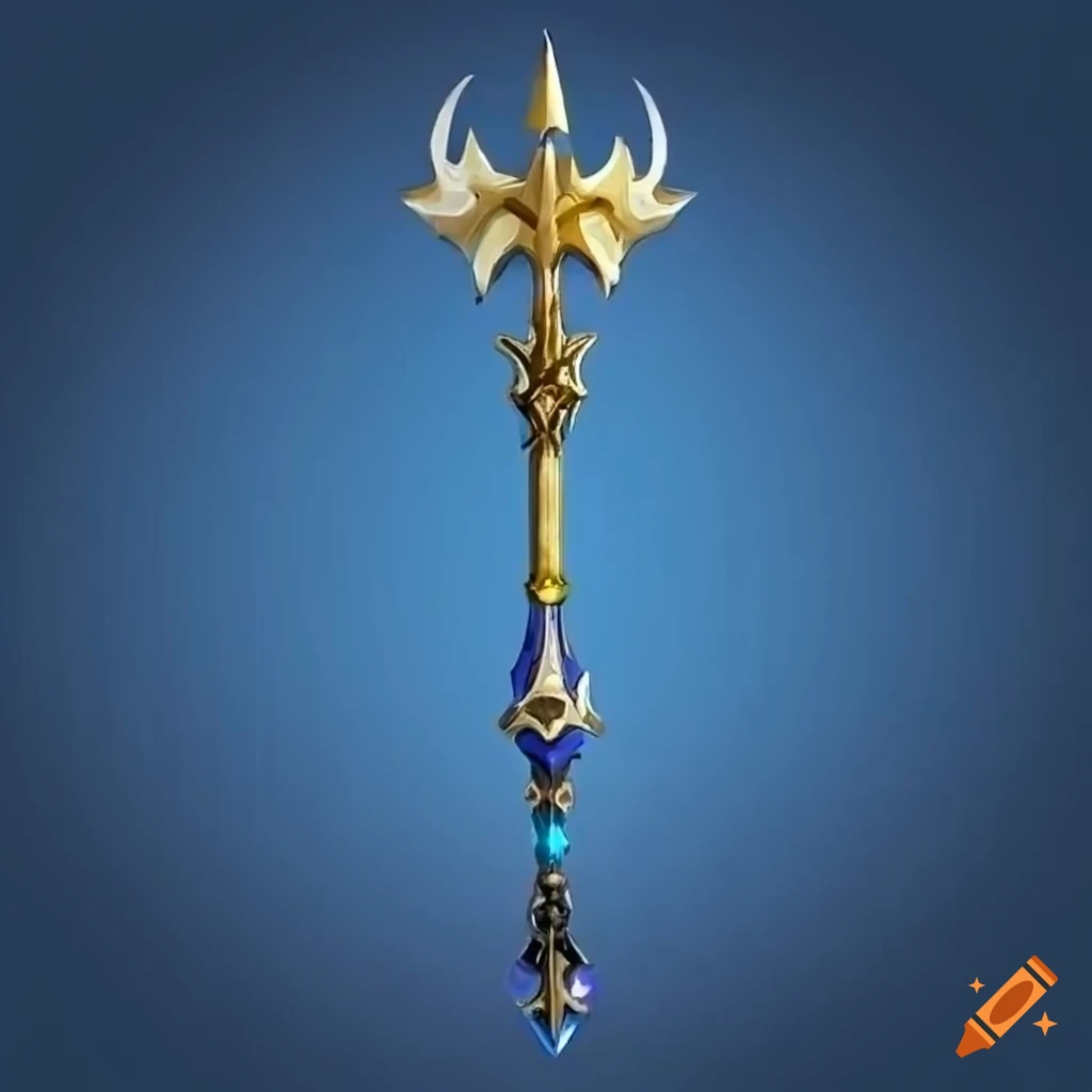 Realistic genshin impact angel halberd spear