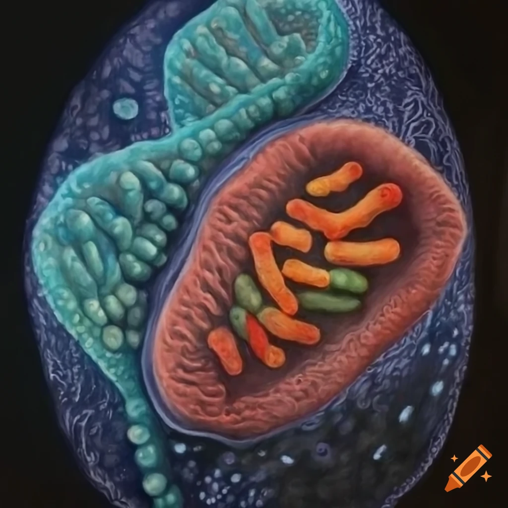 realistic painting of mitochondrial DNA