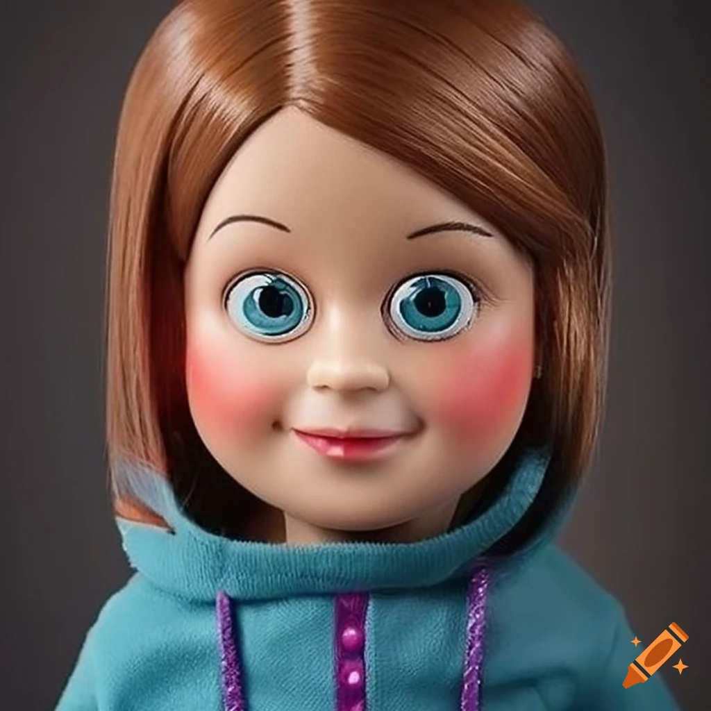 Detailed portrait of mabel pines morphing into a doll on Craiyon