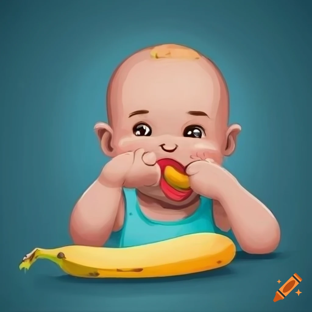 Baby Eating A Banana Illustration For Children On Craiyon baby-eating-a-banana-illustration-for-children-on-craiyon