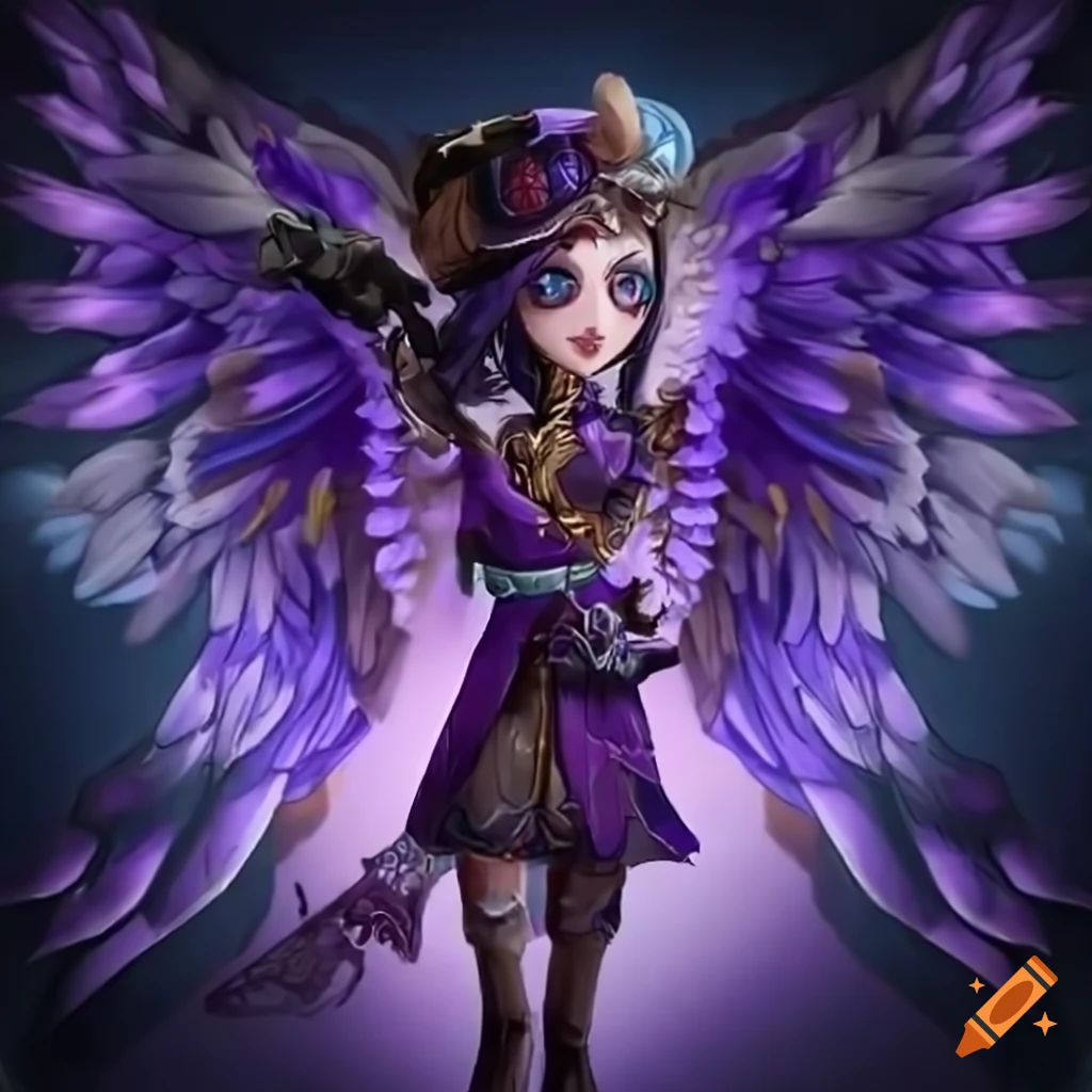 Female character with purple wings in identity v on Craiyon