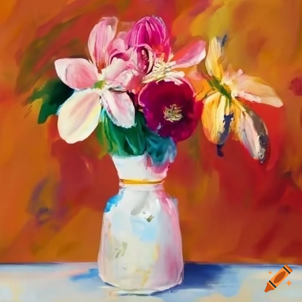 Painting of a vase with flowers