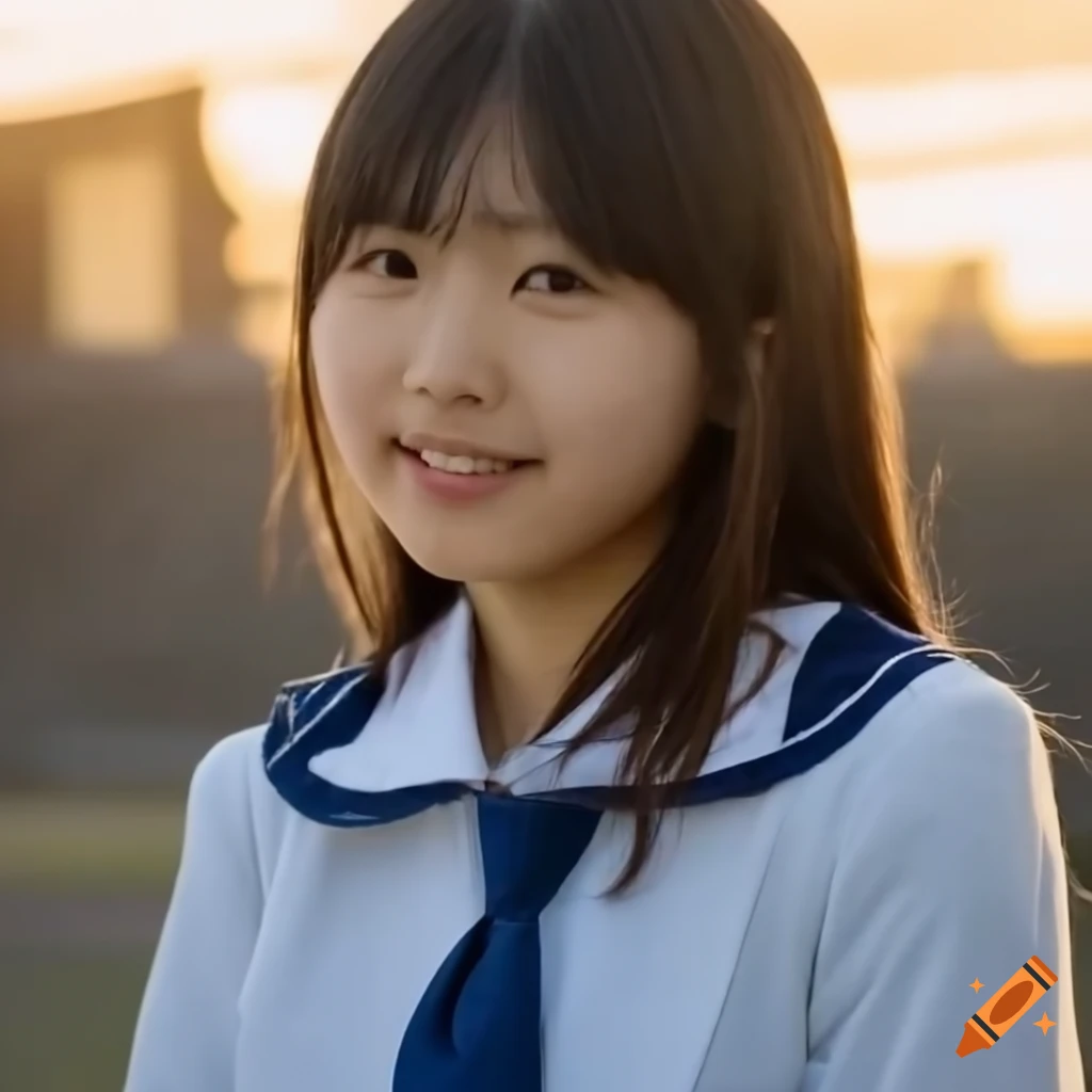 portrait of a Japanese girl in school uniform