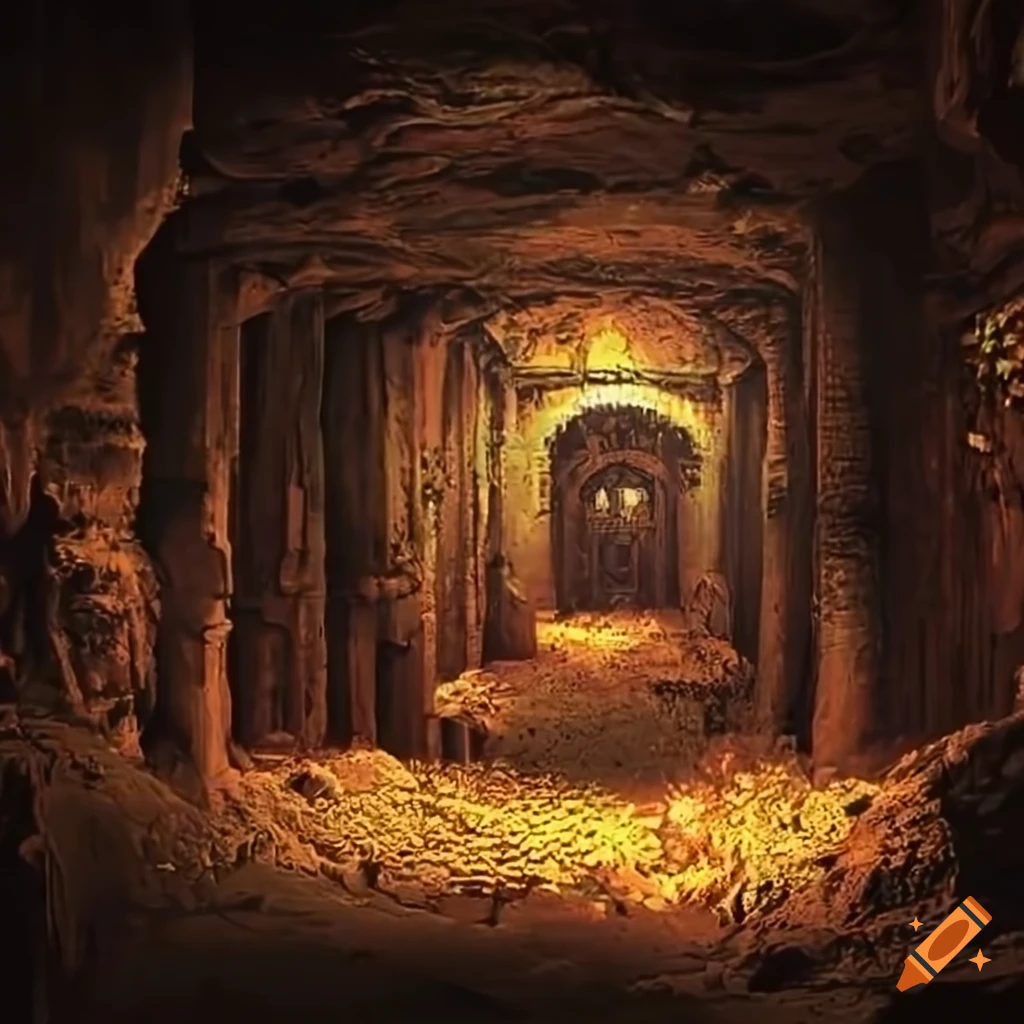 Pixelated image of an old gold mine on Craiyon