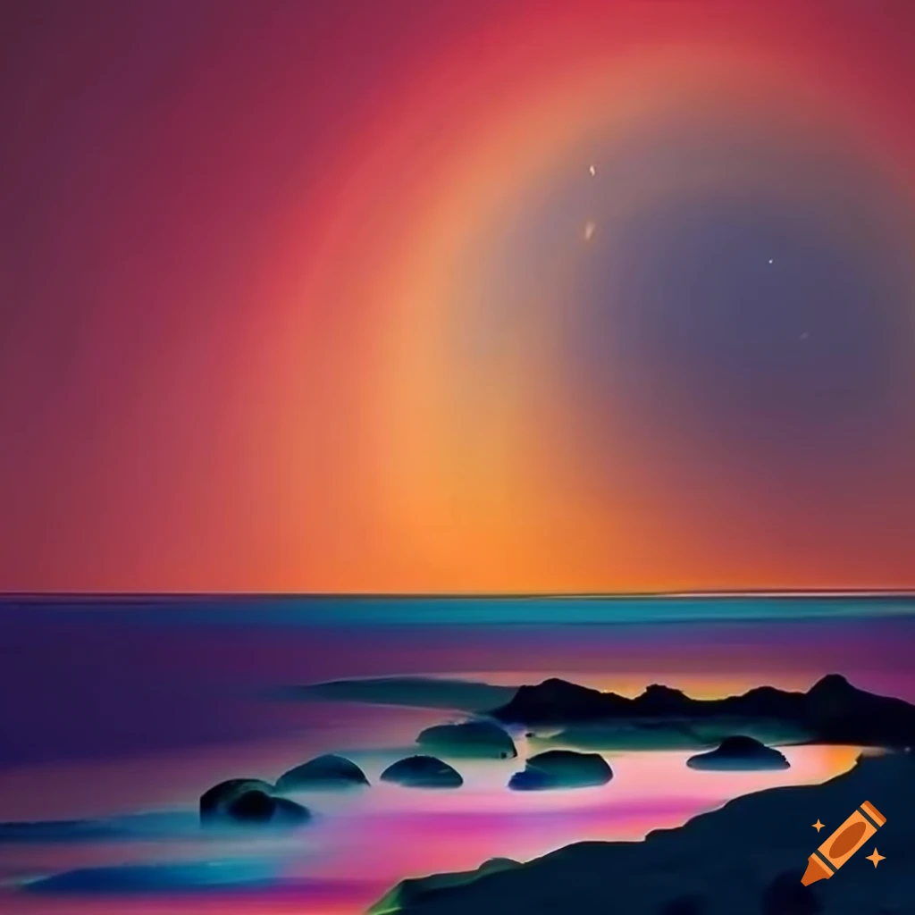 Stunning beach under a starry night sky