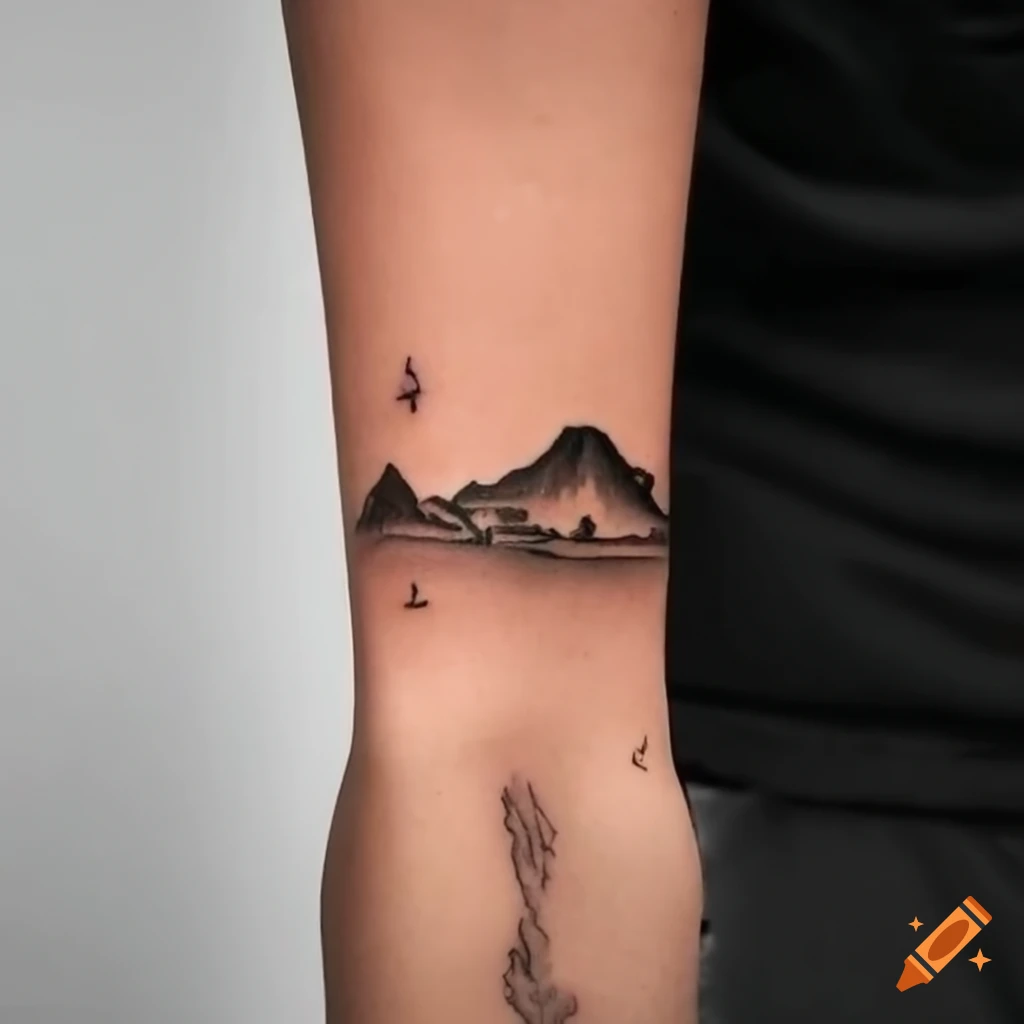Mountain Forest Temporary Tattoo / Mountain Trees Tattoo / River Tattoo -  Etsy