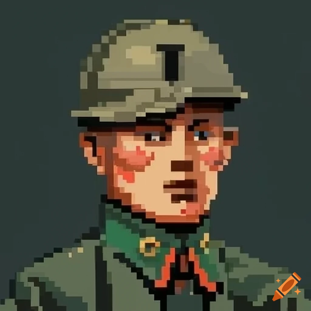 Pixel Art Of A World War 1 Recruit On Craiyon