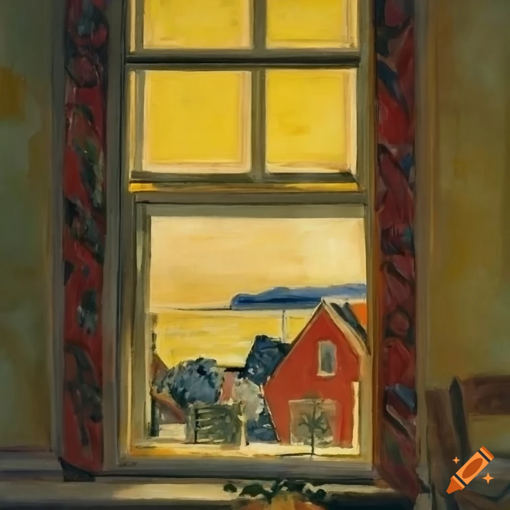 View through a window with flowers in front on Craiyon