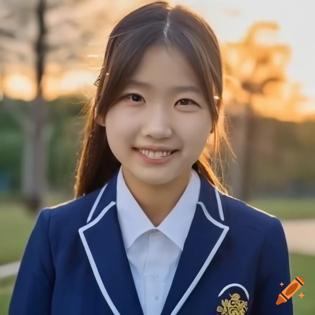 portrait of a Japanese girl wearing school uniform