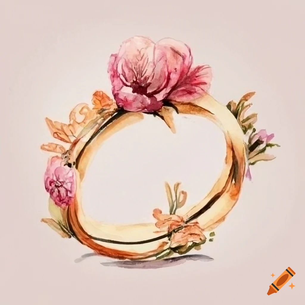 Watercolor floral wedding anniversary card on Craiyon