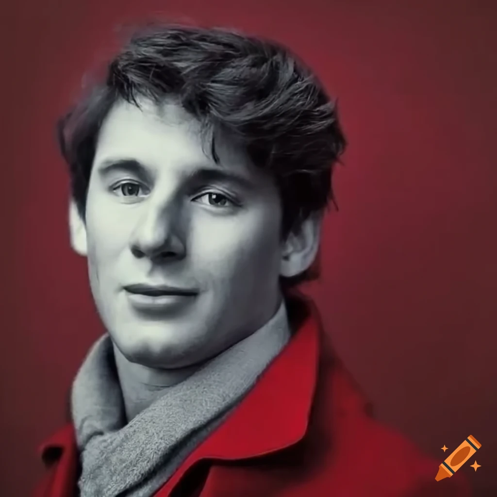 Portrait of a stylish man in a red coat on Craiyon
