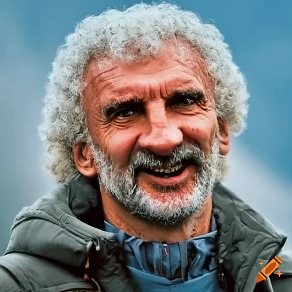 Rudi völler hiking in the mountains