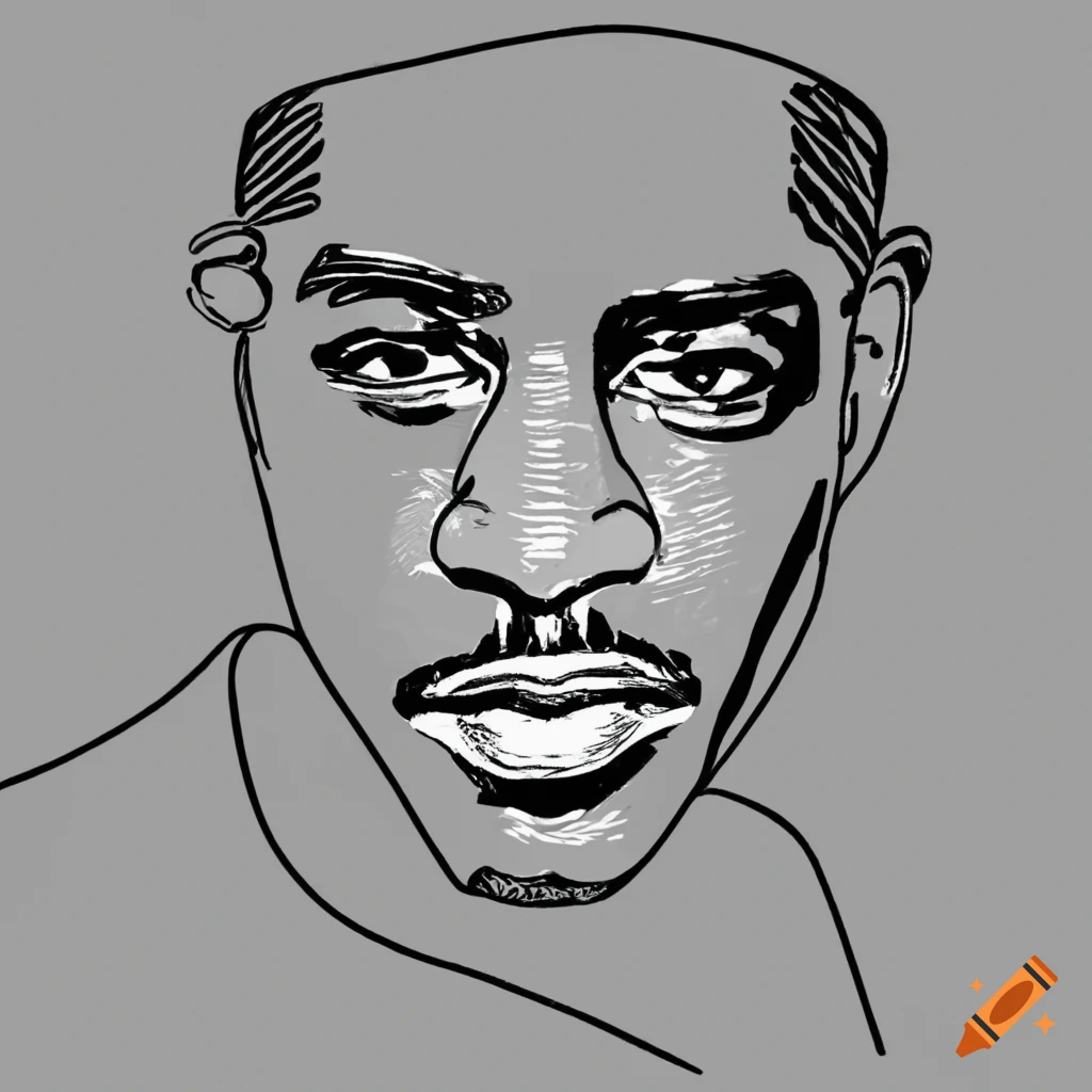 minimalist line drawing of Andre 3000