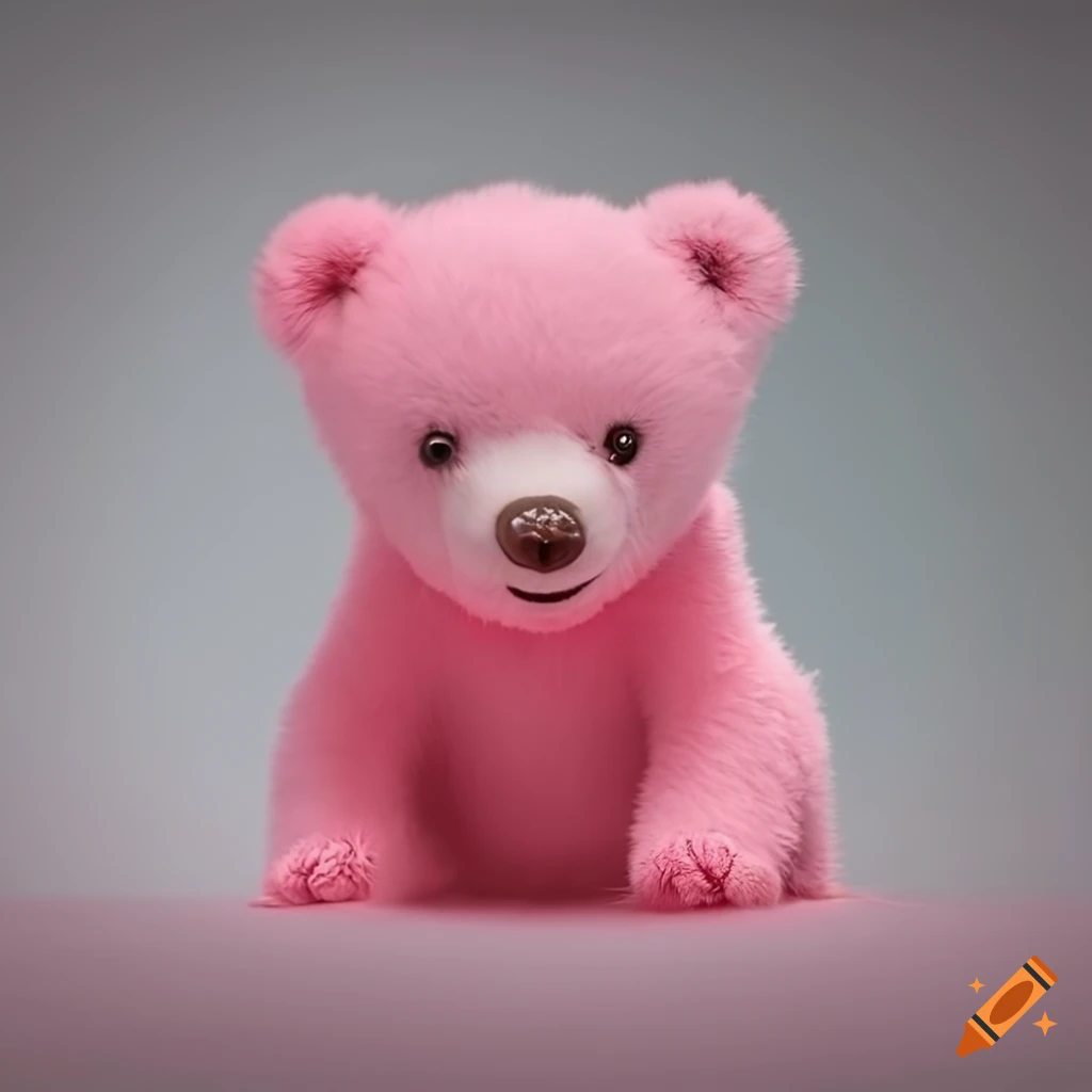 Cute pink bear cub on Craiyon