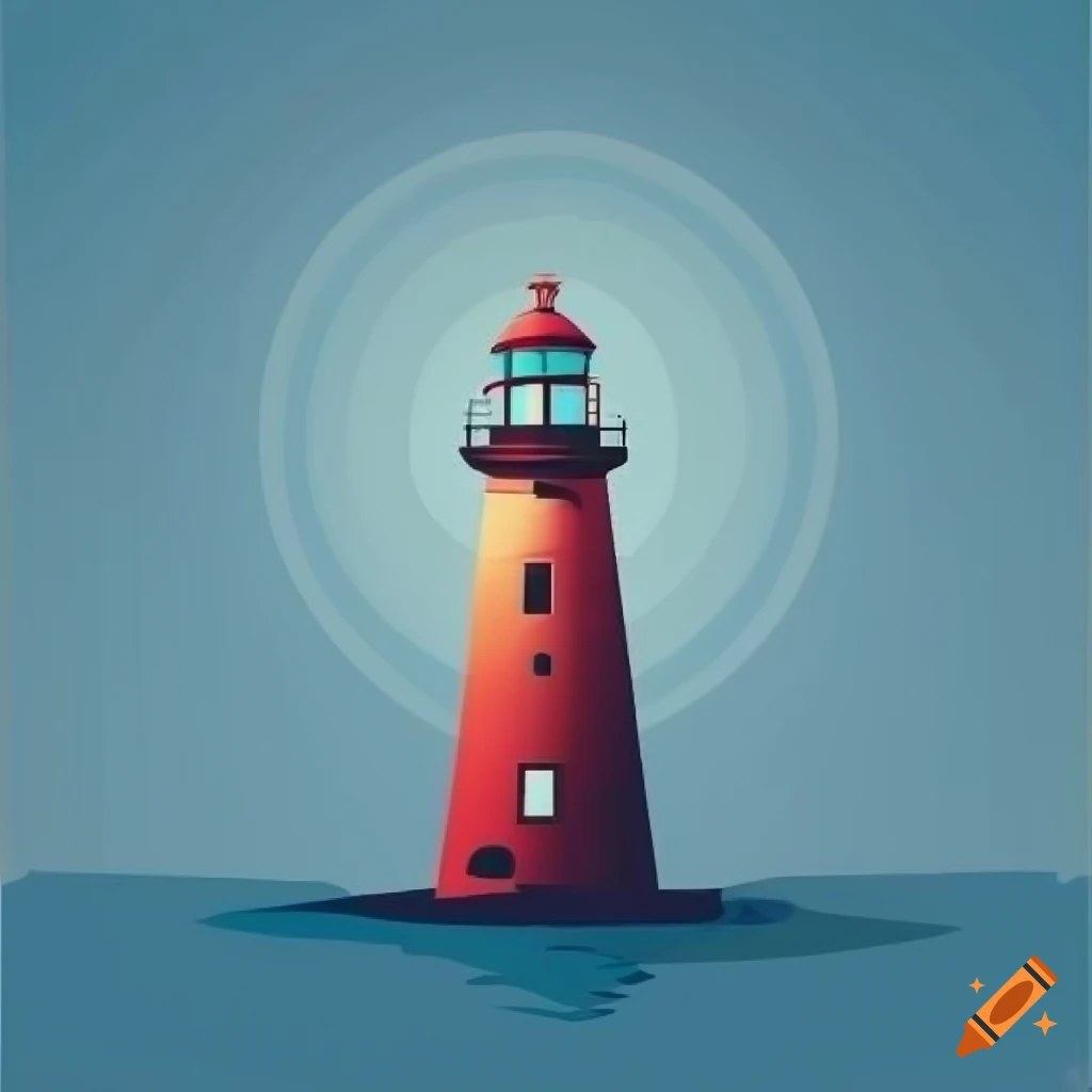 Vector illustration of a lighthouse on Craiyon