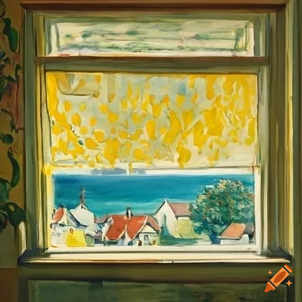 Bright room with flowers in front of a window on Craiyon