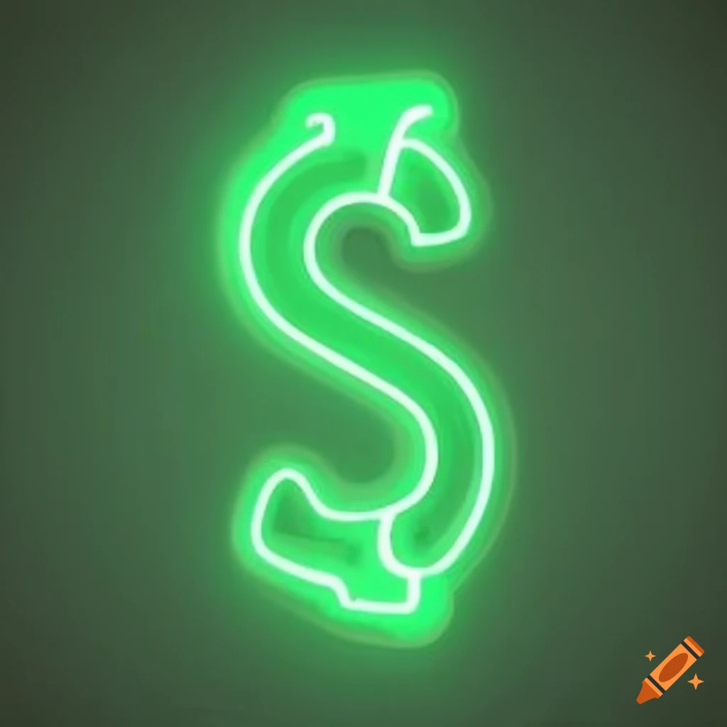 Neon green money symbol