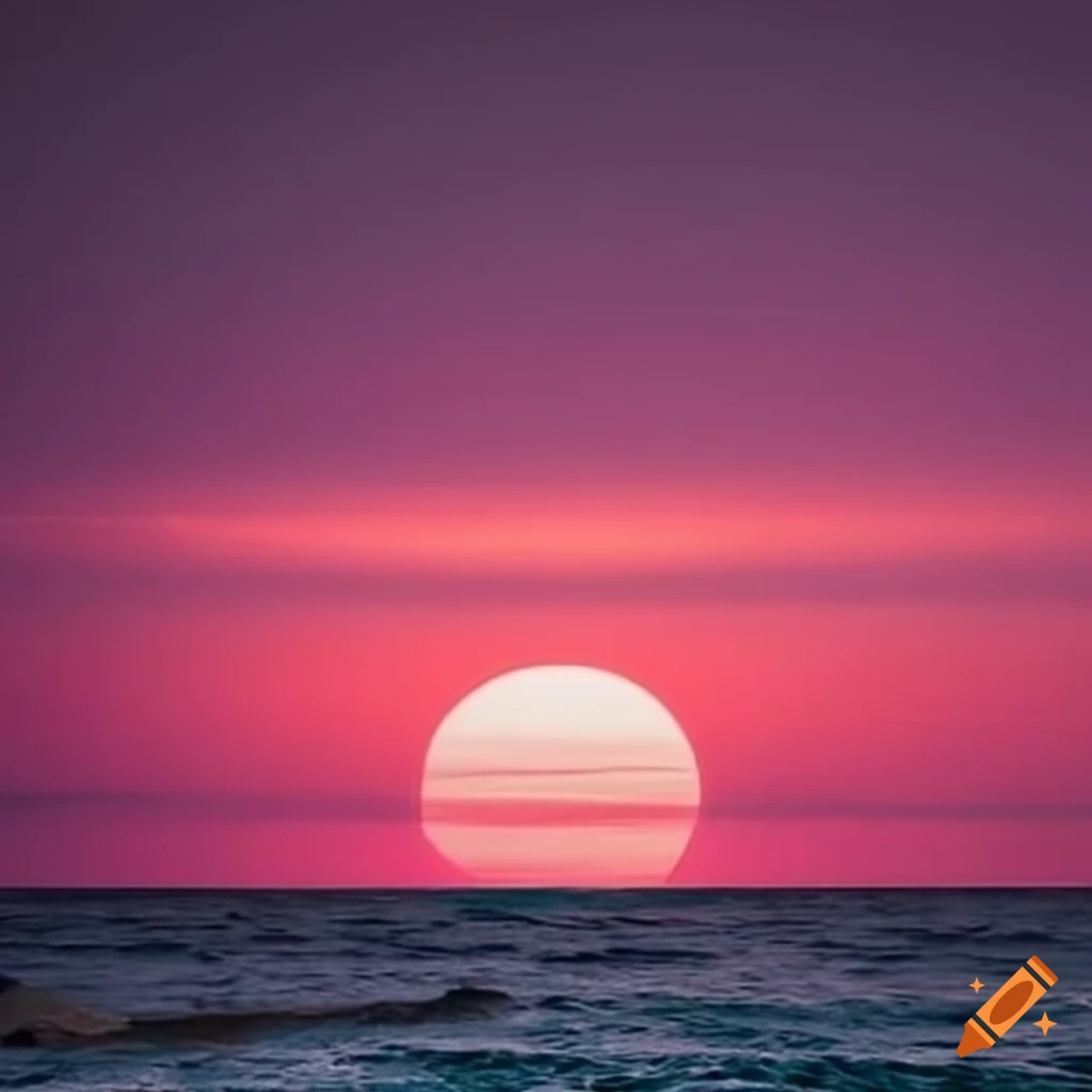 pink sunset over the Atlantic Ocean