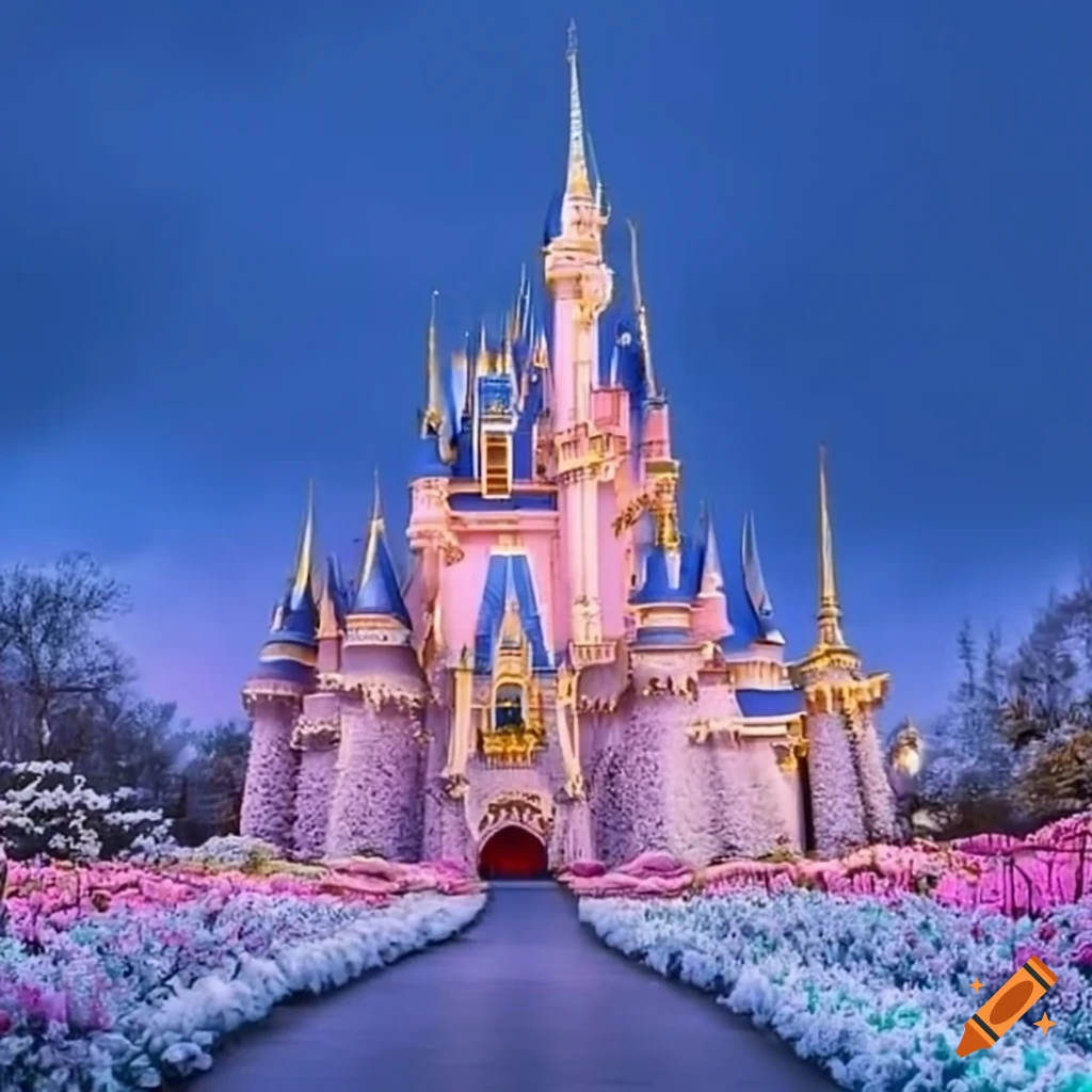 Winter Wonderland With A Magic Kingdom In The Clouds