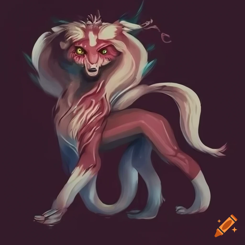 Elegant and graceful hybrid mythical creature with expressive eyes on