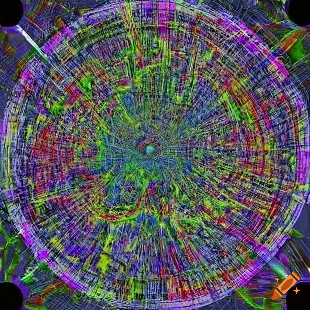 Max Ernst style illustration of a neural network architecture