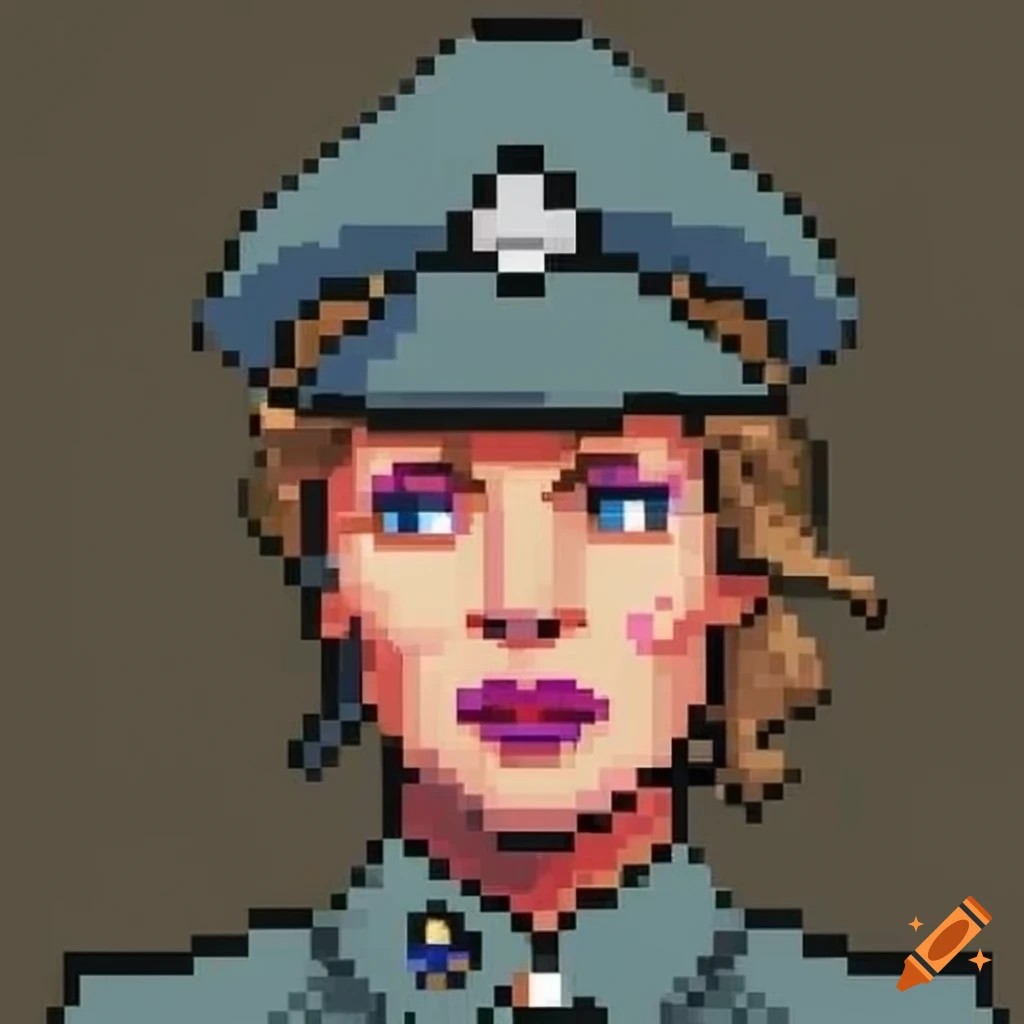 Pixel Art Of A Female Officer In World War 1 On Craiyon