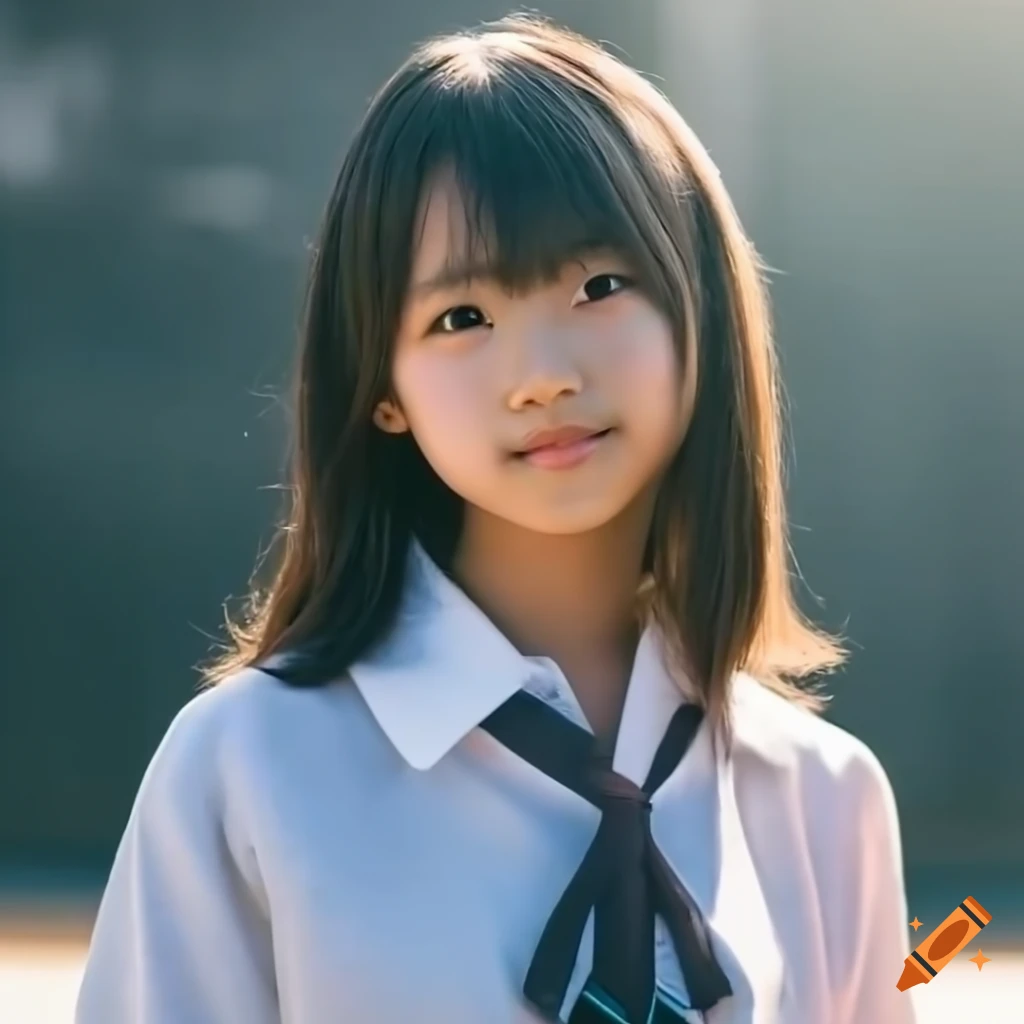 Portrait of a japanese girl in a school uniform