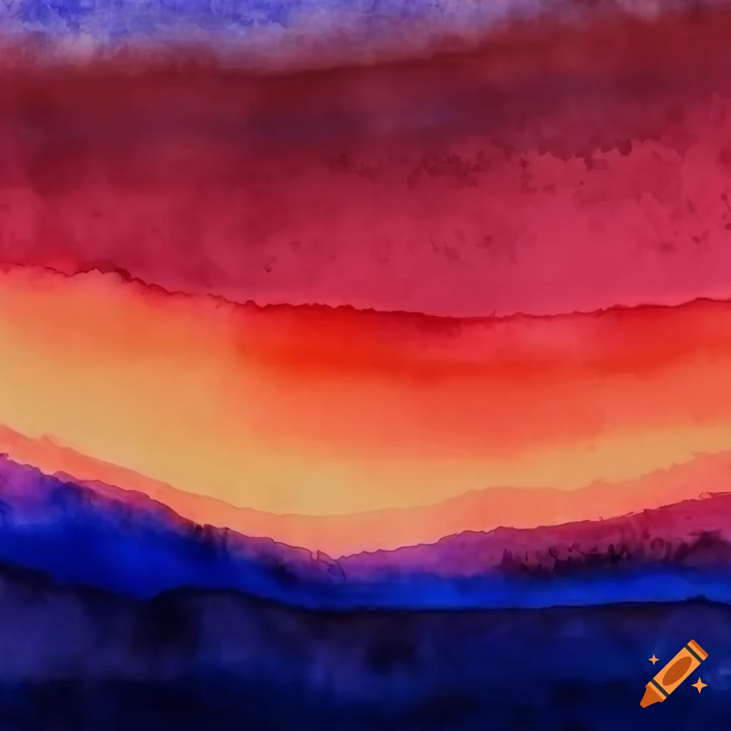 watercolor abstract desert sunset