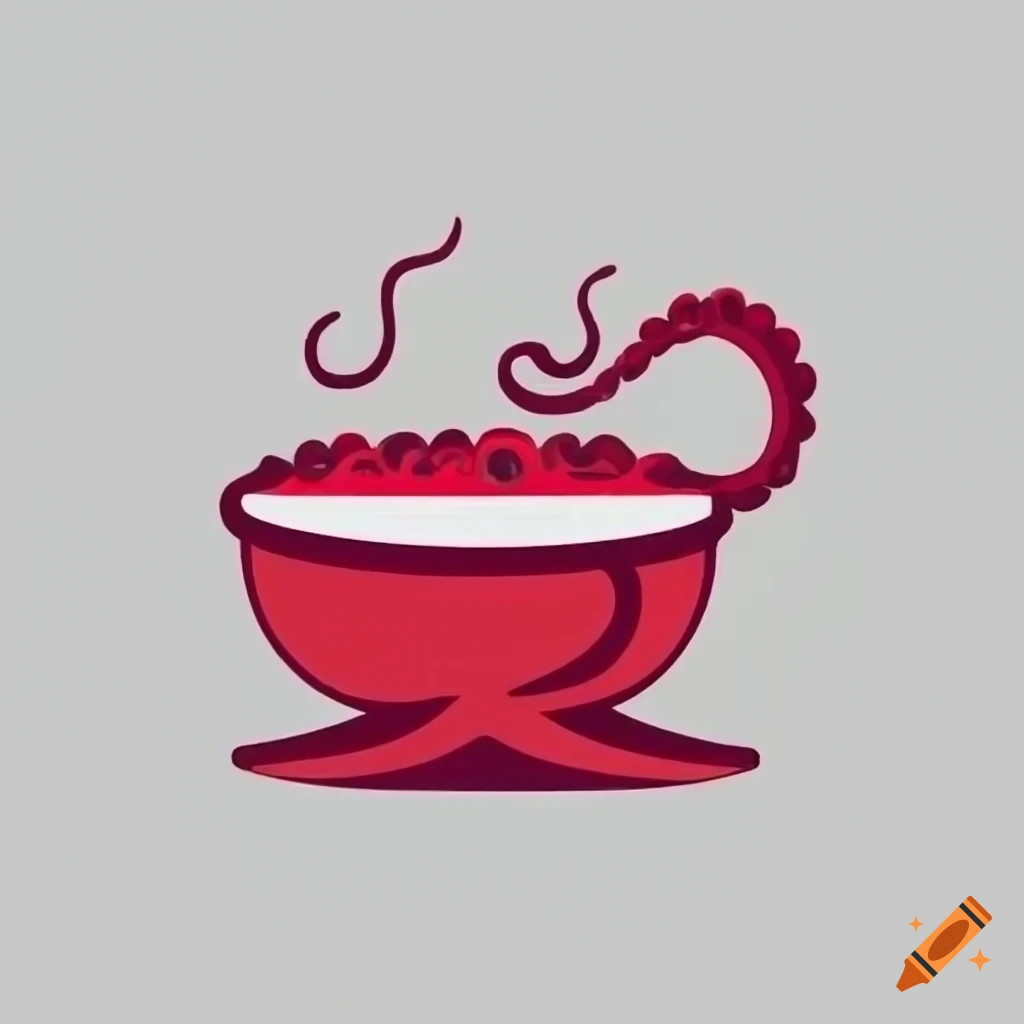 Octopus logo preparing soup
