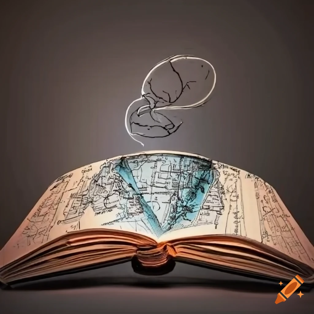 Open book with map drawings on - HKs NJYtSFqA3cUmZva6sw.webp