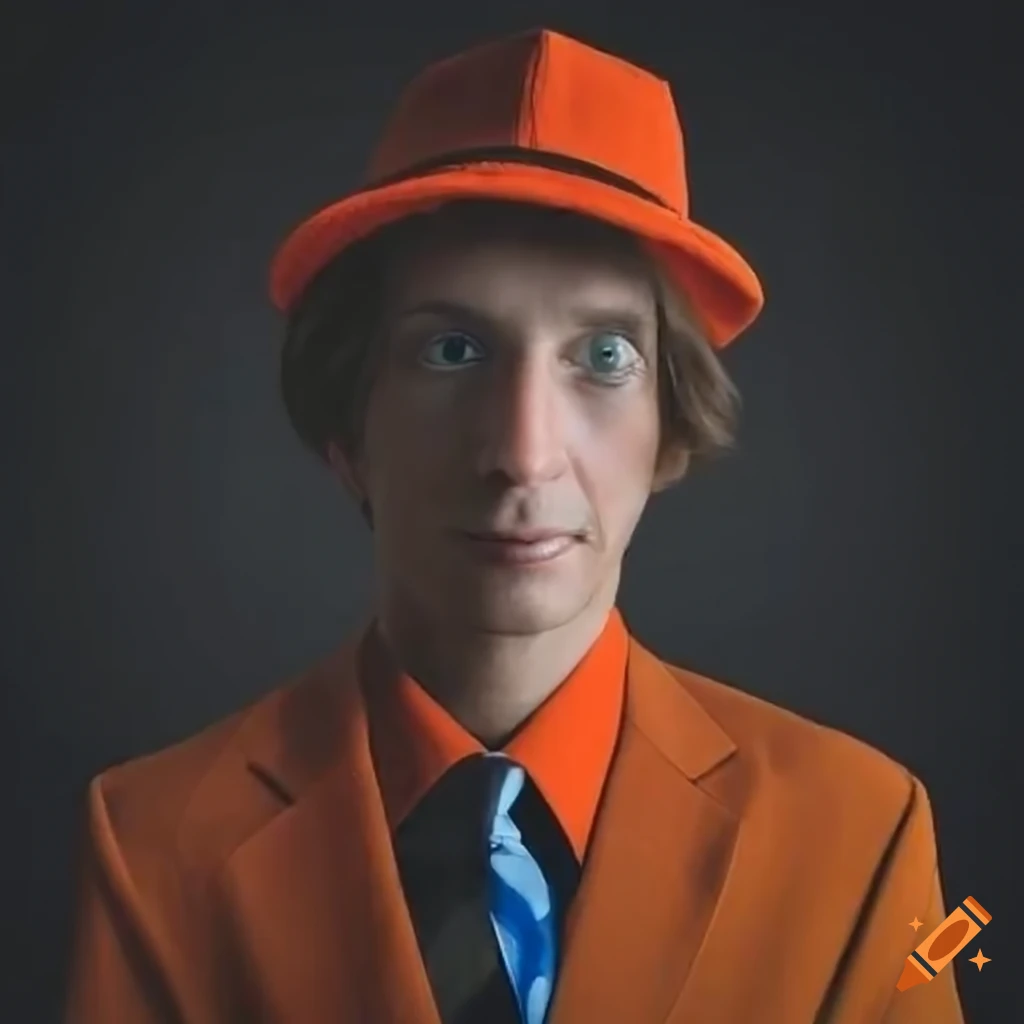 portrait of a unique man in orange suit