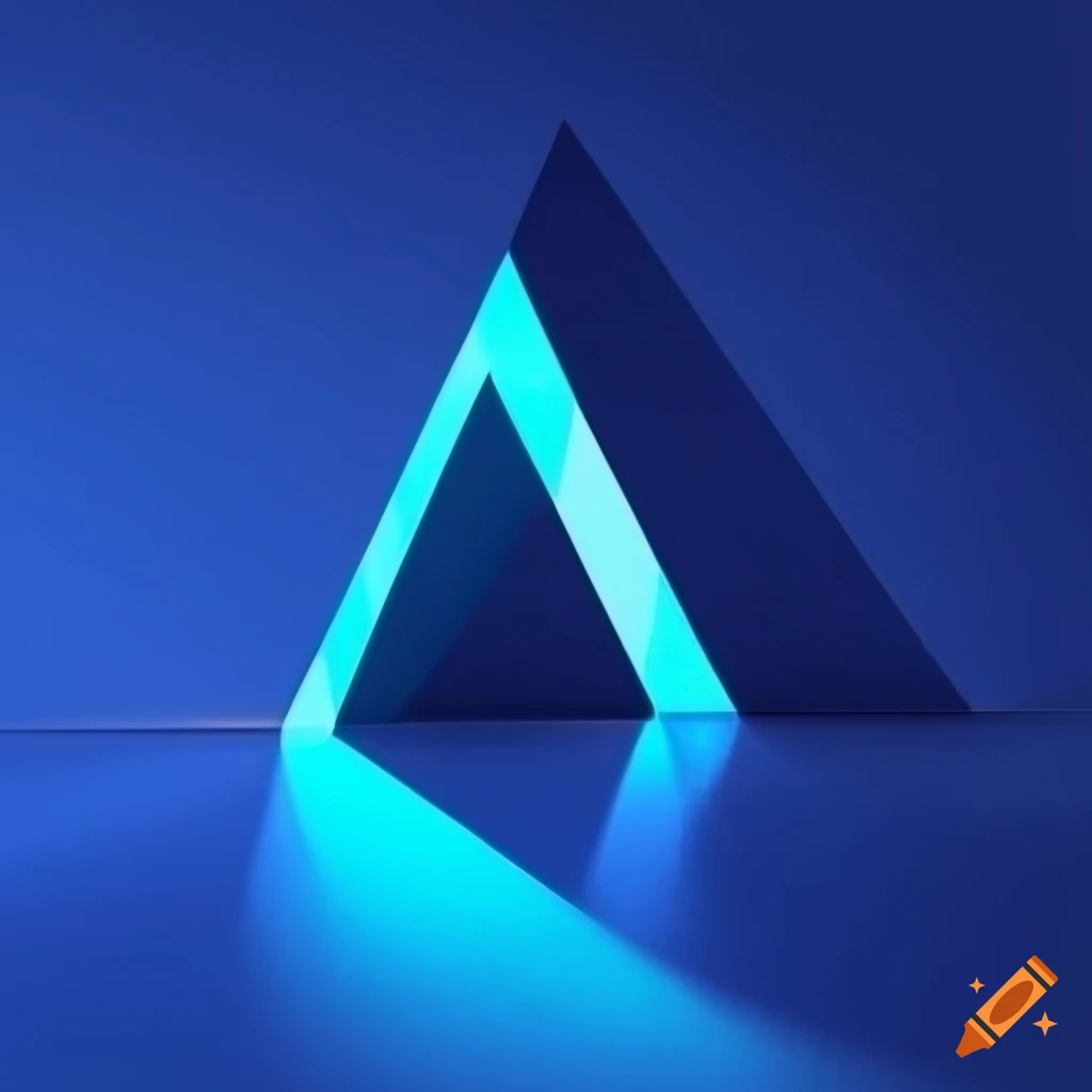 Blue triangle shadow art