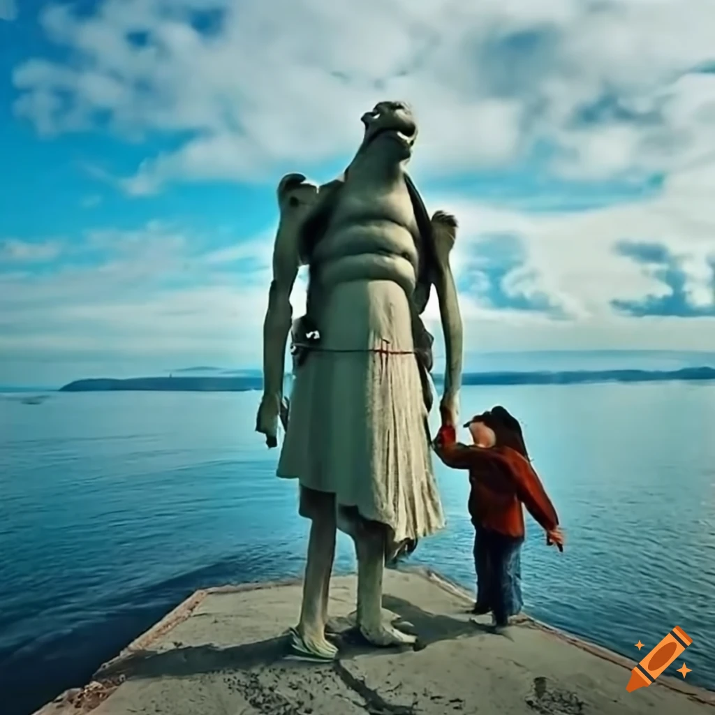 Illustration of gulliver in a land of giants