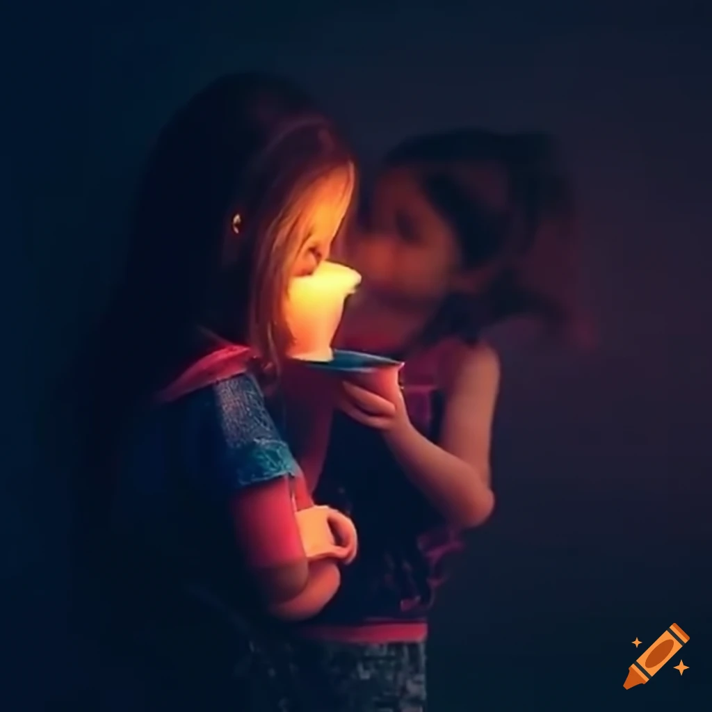 illustration of two girls with coffee mugs