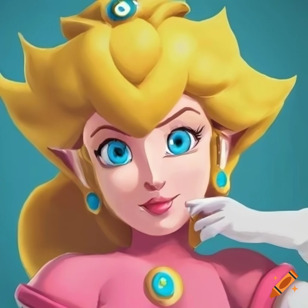 Princess Peach And Link In A Crossover Artwork