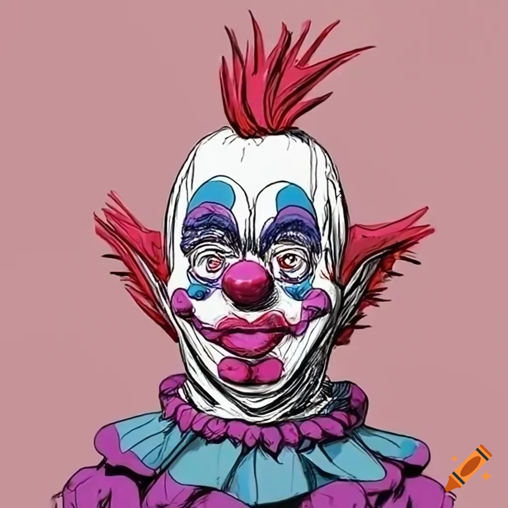 Line drawing of killer klowns from outer space